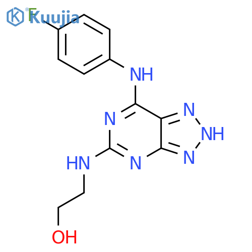 2-({7-(4-fluorophenyl)amino-3H-1,2,3triazolo4,5-dpyrimidin-5-yl}amino)ethan-1-ol structure