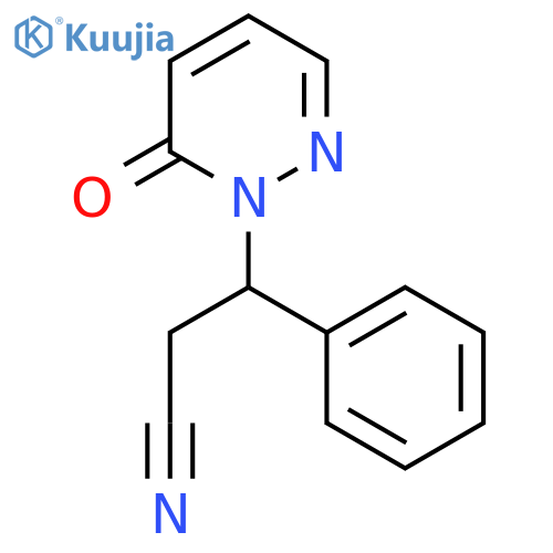 3-(6-oxo-1,6-dihydropyridazin-1-yl)-3-phenylpropanenitrile structure