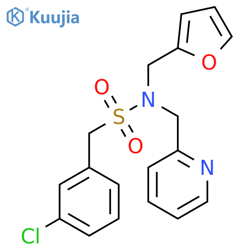 1-(3-chlorophenyl)-N-(furan-2-yl)methyl-N-(pyridin-2-yl)methylmethanesulfonamide structure