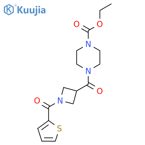ethyl 4-[1-(thiophene-2-carbonyl)azetidine-3-carbonyl]piperazine-1-carboxylate structure