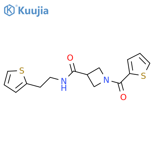 N-2-(thiophen-2-yl)ethyl-1-(thiophene-2-carbonyl)azetidine-3-carboxamide structure