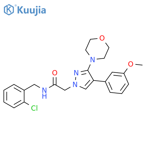 N-(2-chlorophenyl)methyl-2-4-(3-methoxyphenyl)-3-(morpholin-4-yl)-1H-pyrazol-1-ylacetamide structure