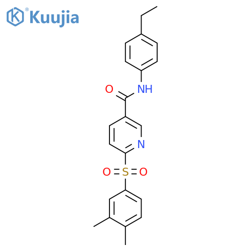6-(3,4-dimethylbenzenesulfonyl)-N-(4-ethylphenyl)pyridine-3-carboxamide structure