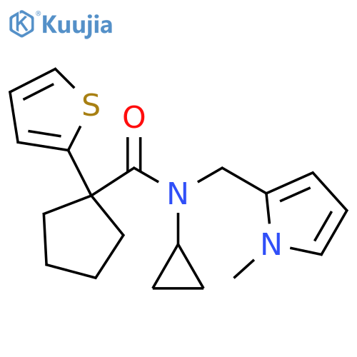 N-cyclopropyl-N-[(1-methyl-1H-pyrrol-2-yl)methyl]-1-(thiophen-2-yl)cyclopentane-1-carboxamide structure