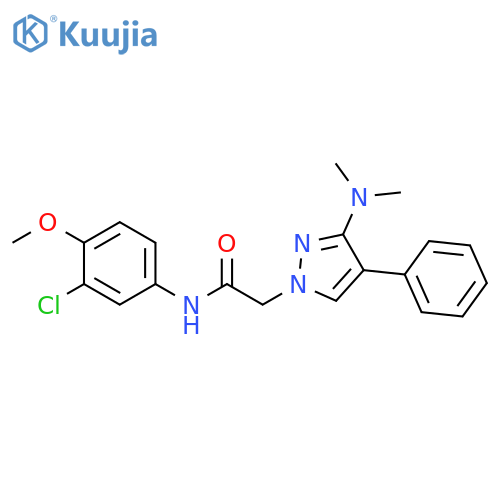 N-(3-chloro-4-methoxyphenyl)-2-3-(dimethylamino)-4-phenyl-1H-pyrazol-1-ylacetamide structure