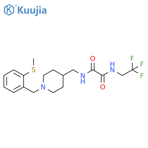N'-(1-{2-(methylsulfanyl)phenylmethyl}piperidin-4-yl)methyl-N-(2,2,2-trifluoroethyl)ethanediamide structure