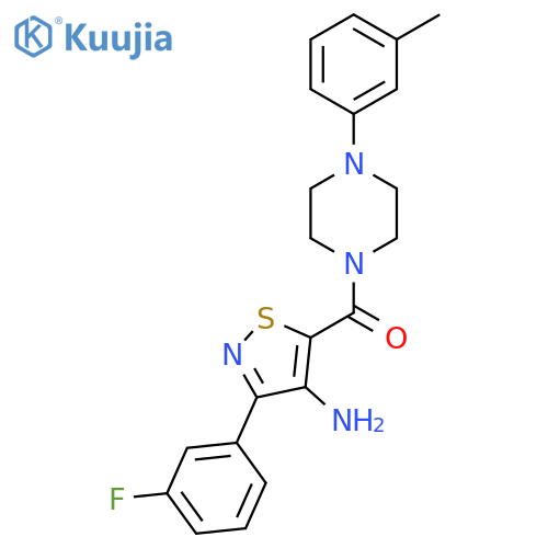 3-(3-Fluorophenyl)-5-[4-(3-methylphenyl)piperazine-1-carbonyl]-1,2-thiazol-4-amine structure