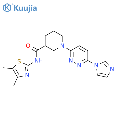 N-(4,5-dimethyl-1,3-thiazol-2-yl)-1-6-(1H-imidazol-1-yl)pyridazin-3-ylpiperidine-3-carboxamide structure