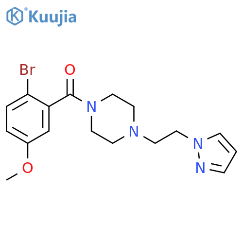 1-(2-bromo-5-methoxybenzoyl)-4-2-(1H-pyrazol-1-yl)ethylpiperazine structure