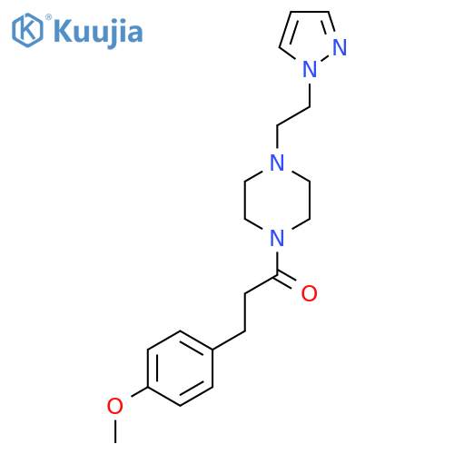 3-(4-methoxyphenyl)-1-{4-2-(1H-pyrazol-1-yl)ethylpiperazin-1-yl}propan-1-one structure