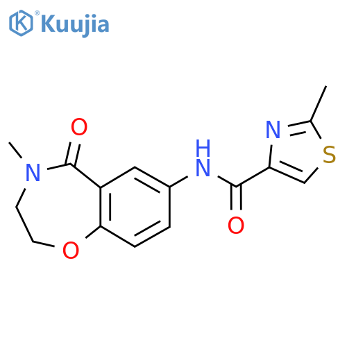 2-methyl-N-(4-methyl-5-oxo-2,3,4,5-tetrahydro-1,4-benzoxazepin-7-yl)-1,3-thiazole-4-carboxamide structure