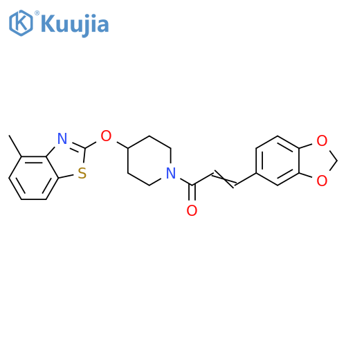 (2E)-3-(2H-1,3-benzodioxol-5-yl)-1-{4-(4-methyl-1,3-benzothiazol-2-yl)oxypiperidin-1-yl}prop-2-en-1-one structure