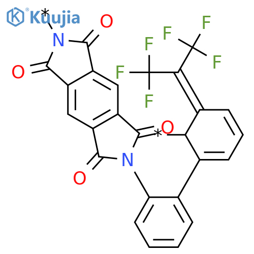 Poly[(5,7-dihydro-1,3,5,7-tetraoxobenzo[1,2-c:4,5-c']dipyrrole-2,6(1H,3H)-diyl)phenylene[2,2,2-trifluoro-1-(trifluoromethyl)ethylidene]phenylene] structure
