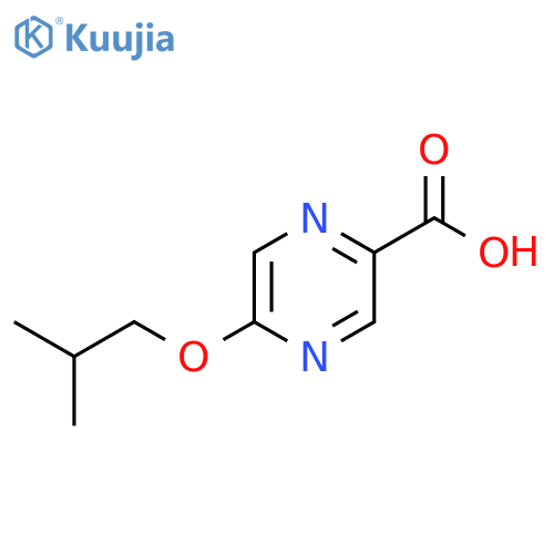5-(2-methylpropoxy)pyrazine-2-carboxylic acid structure