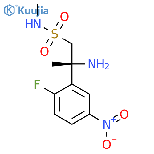 (R)-2-amino-2-(2-fluoro-5-nitrophenyl)-N-methylpropane-1-sulfonamide structure