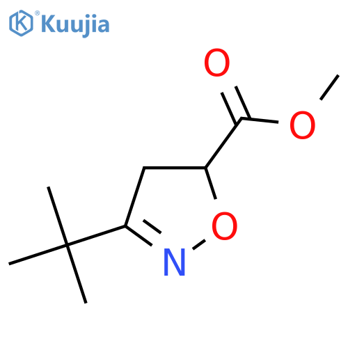 methyl 3-tert-butyl-4,5-dihydro-1,2-oxazole-5-carboxylate structure