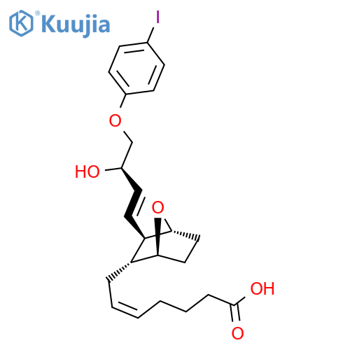 5-Heptenoic acid,7-[(1S,2R,3R,4R)-3-[(1E,3R)-3-hydroxy-4-(4-iodophenoxy)-1-buten-1-yl]-7-oxabicyclo[2.2.1]hept-2-yl]-,(5Z)- structure