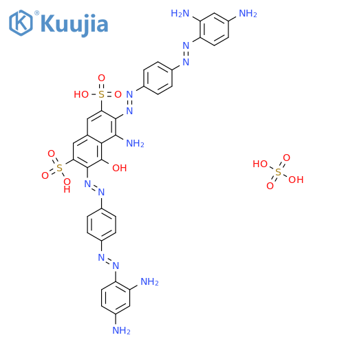 4-amino-3,6-bis[[4-(2,4-diaminophenyl)azophenyl]azo]-5-hydroxy-naphthalene-2,7-disulfonic acid; sulfuric acid structure
