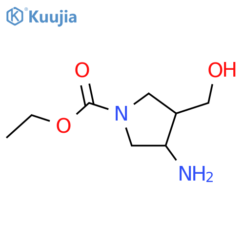 1-Pyrrolidinecarboxylicacid,3-amino-4-(hydroxymethyl)-,ethylester(9CI) structure