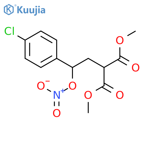Propanedioic acid, [2-(4-chlorophenyl)-2-(nitrooxy)ethyl]-, dimethyl ester structure