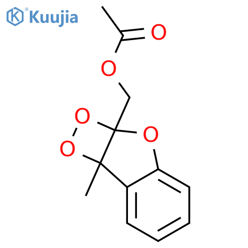 1,2-Dioxeto[3,4-b]benzofuran-2a(7bH)-methanol,7b-methyl-, 2a-acetate structure