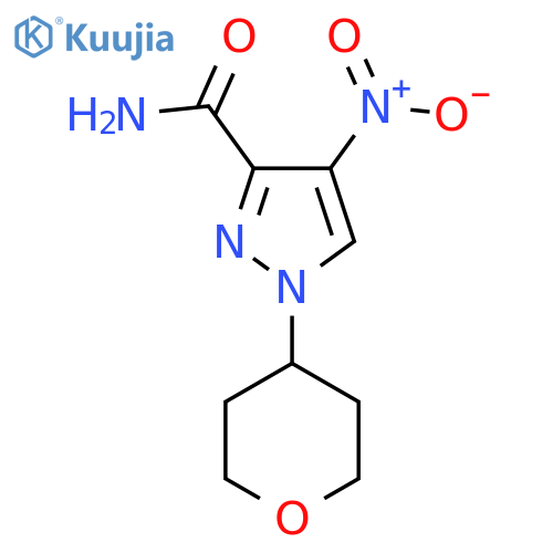 4-nitro-1-(tetrahydro-2H-pyran-4-yl)-1H-pyrazole-3-carboxamide structure