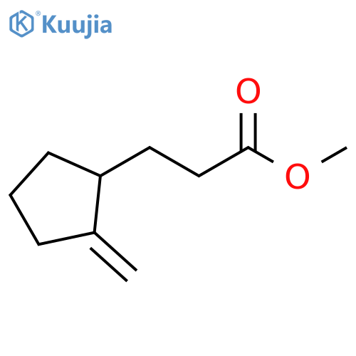Cyclopentanepropanoic acid, 2-methylene-, methyl ester structure