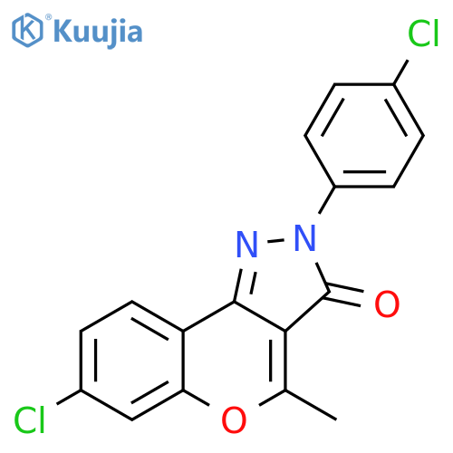 [1]Benzopyrano[4,3-c]pyrazol-3(2H)-one, 7-chloro-2-(4-chlorophenyl)-4-methyl- structure