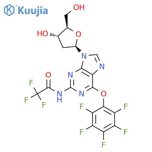 2'-Deoxy-6-O-(pentafluorophenyl)-N-(trifluoroacetyl)-guanosine structure