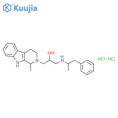 2H-Pyrido[3,4-b]indole-2-ethanol,1,3,4,9-tetrahydro-1-methyl-a-[[(1-methyl-2-phenylethyl)amino]methyl]-, hydrochloride (1:2) structure