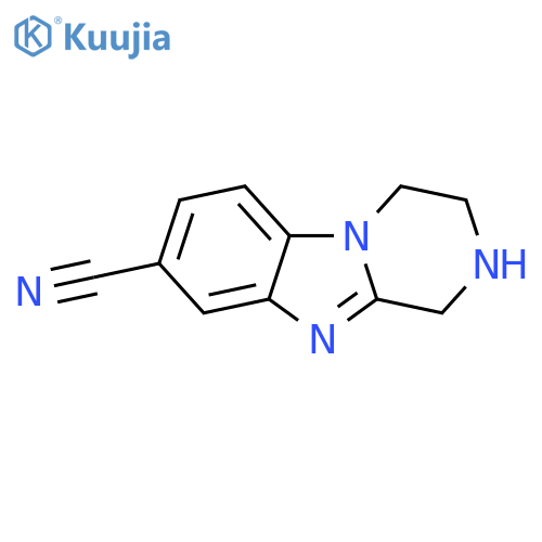 1,2,3,4-tetrahydro-Pyrazino[1,2-a]benzimidazole-8-carbonitrile structure