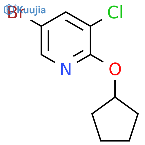 5-Bromo-3-chloro-2-(cyclopentyloxy)pyridine structure