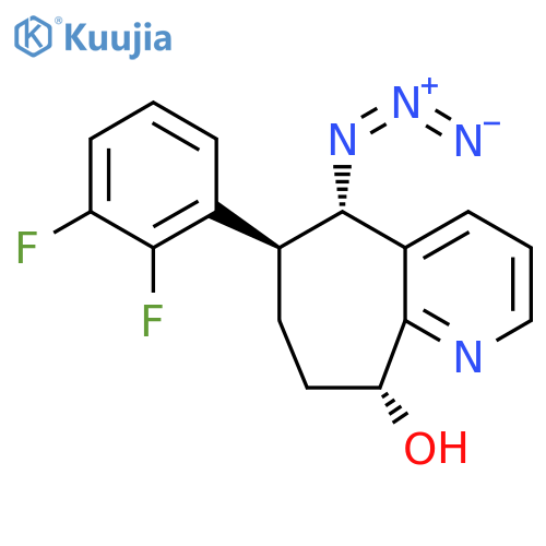 5H-Cyclohepta[b]pyridin-9-ol, 5-azido-6-(2,3-difluorophenyl)-6,7,8,9-tetrahydro-, (5S,6S,9R)- structure