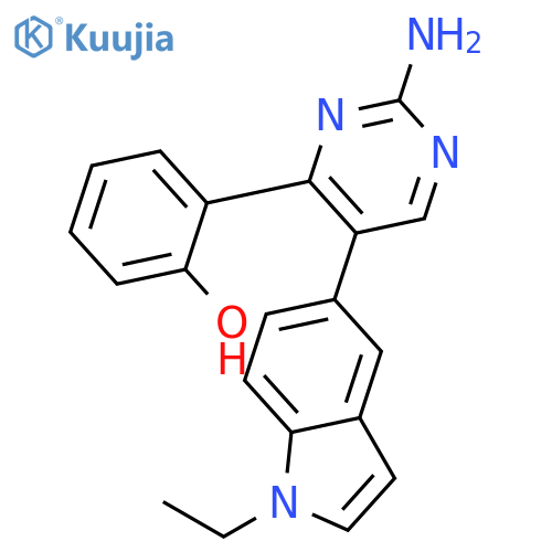 2-(2-Amino-5-(1-ethyl-1h-indol-5-yl)pyrimidin-4-yl)phenol structure