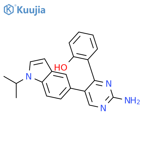2-[2-amino-5-(1-isopropyl-1h-indol-5-yl)-4-pyrimidinyl]phenol structure