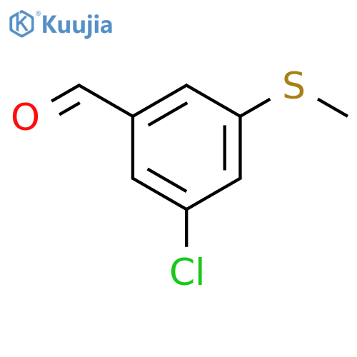 Benzaldehyde, 3-chloro-5-(methylthio)- structure