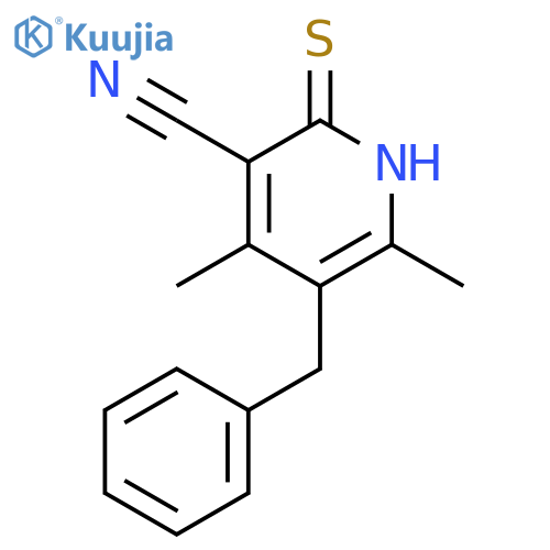 3-Pyridinecarbonitrile,1,2-dihydro-4,6-dimethyl-5-(phenylmethyl)-2-thioxo- structure