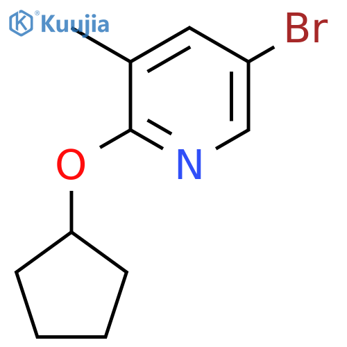 5-Bromo-2-(cyclopentyloxy)-3-methylpyridine structure