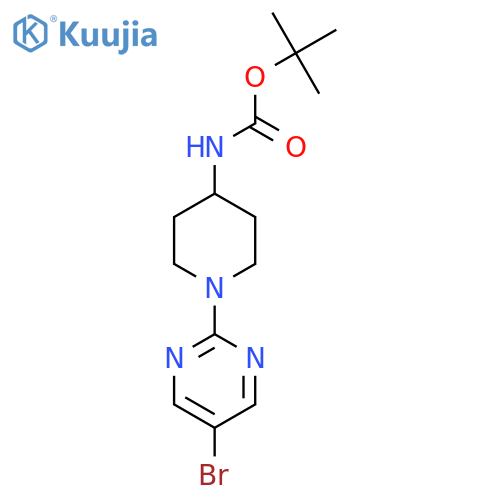 tert-Butyl 1-(5-bromopyrimidin-2-yl)piperidin-4-ylcarbamate structure