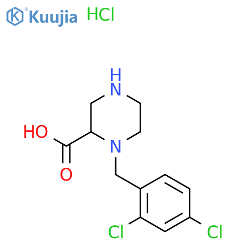 1-(2,4-Dichloro-benzyl)-piperazine-2-carboxylic acid hydrochloride structure