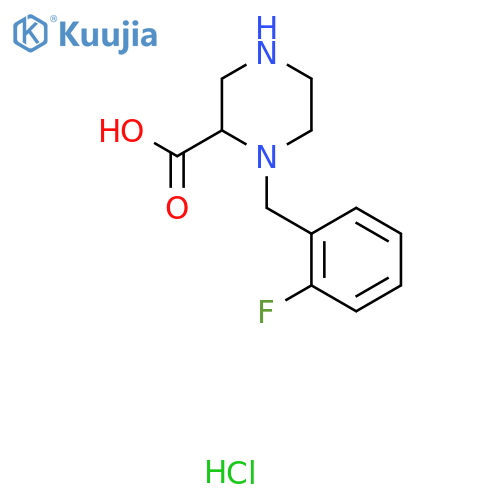 1-(2-Fluoro-benzyl)-piperazine-2-carboxylic acid hydrochloride structure