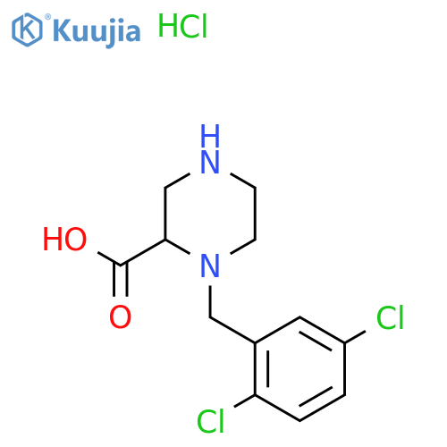 1-(2,5-Dichloro-benzyl)-piperazine-2-carboxylic acid hydrochloride structure