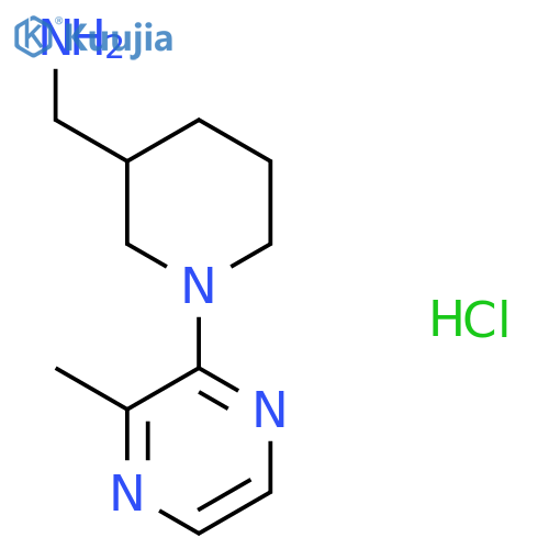 (1-(3-Methylpyrazin-2-yl)piperidin-3-yl)methanamine hydrochloride structure