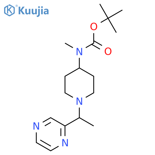 Methyl-[1-(1-pyrazin-2-yl-ethyl)-piperidin-4-yl]-carbamic acid tert-butyl ester structure