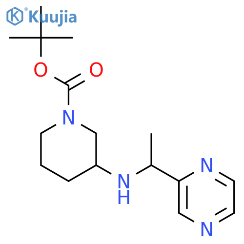 tert-butyl 3-(1-pyrazin-2-ylethylamino)piperidine-1-carboxylate structure
