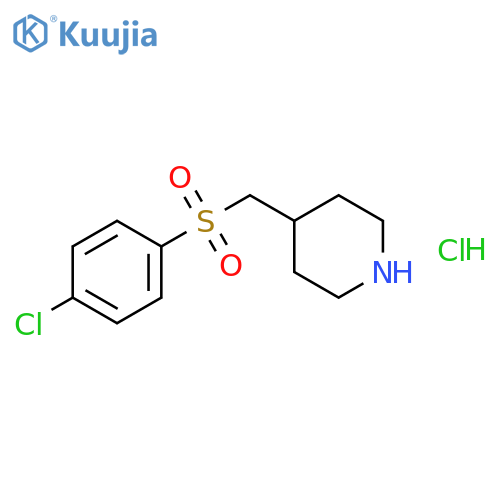 4-[(4-chlorophenyl)sulfonylmethyl]piperidine;hydrochloride structure