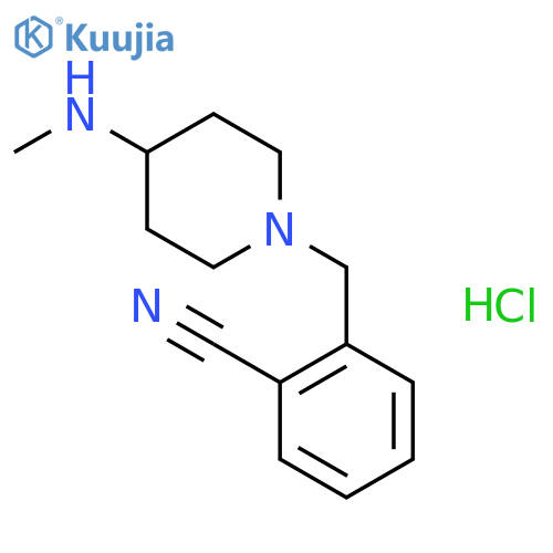 2-[[4-(methylamino)piperidin-1-yl]methyl]benzonitrile;hydrochloride structure
