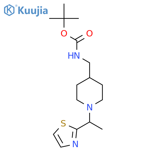 tert-Butyl ((1-(1-(thiazol-2-yl)ethyl)piperidin-4-yl)methyl)carbamate structure