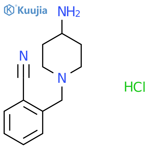 2-[(4-aminopiperidin-1-yl)methyl]benzonitrile;hydrochloride structure