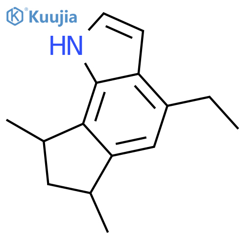 (+)-(6R,8S)-4-ethyl-6,8-dimethyl-1,6,7,8-tetrahydro-1-aza-as-indacene structure
